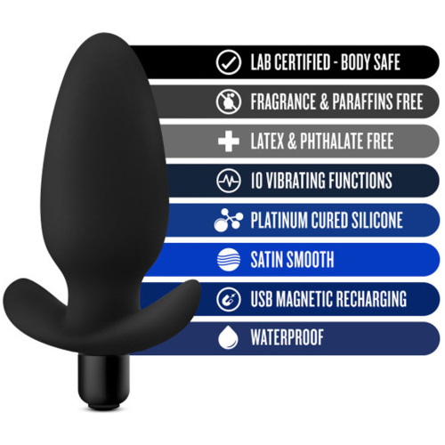 Anal Adventures - Platinum - Silicone Saddle Plug - Black