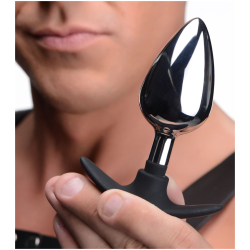 Dark Invader Metal and Silicone Anal Plug - Large