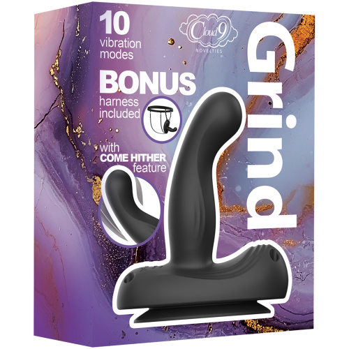 Cloud 9 Grind Insertable Vibe Suction Cup and Harness - Black