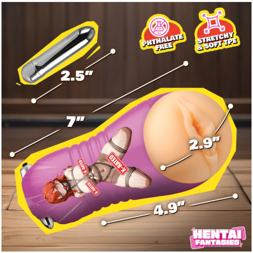 Misato the Shibari Girl Vibrating Pussy Stroker - Beige