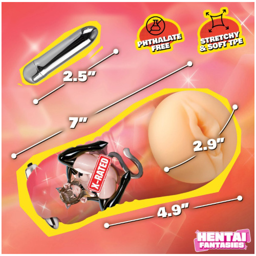 Mochi the Cat Girl Vibrating Pussy Stroker - Beige