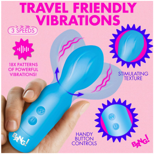 18x Vibrating Silicone Mini Wand - Blue