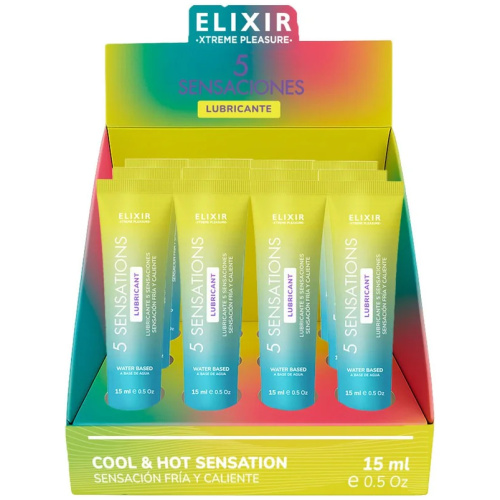 Elixir 5 Sensations Lubricant 15ml 0.5 Fl Oz - 12pc Display