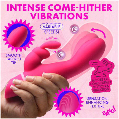 Come Hither Silicone Rabbit Vibrator - Pink