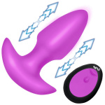 Thrusting and Vibrating Silicone Butt Plug - Purple