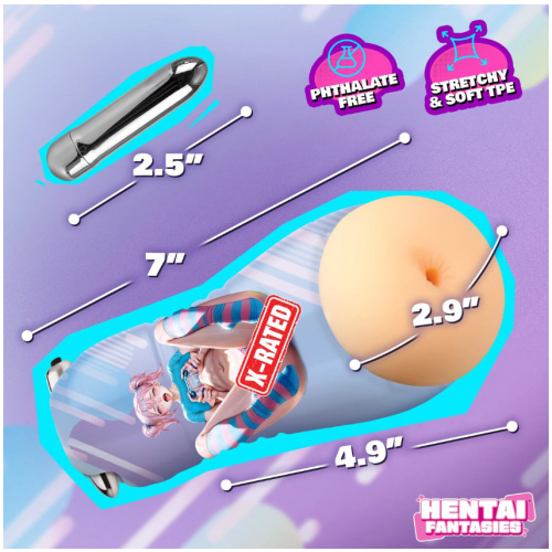 Haruka the Gamer Girl Vibrating Ass Stroker - Beige