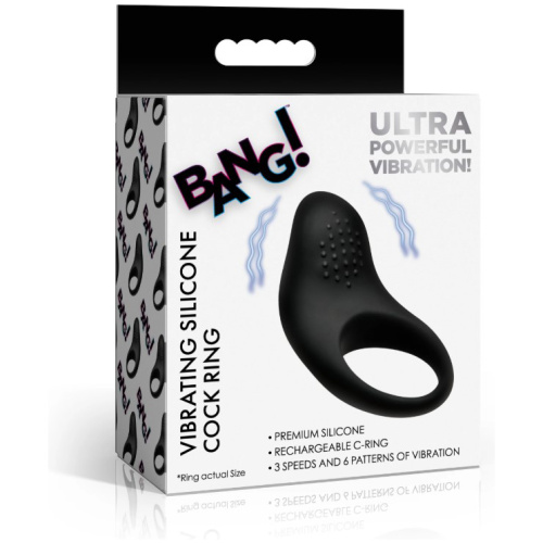Vibrating Silicone Cock Ring - Black