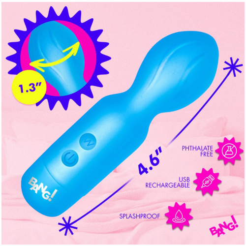 18x Vibrating Silicone Mini Wand - Blue