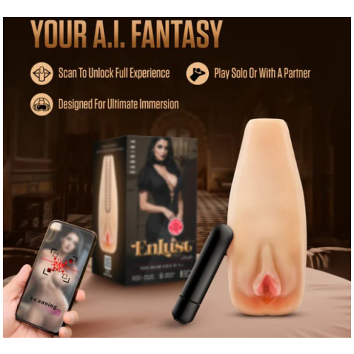 Enlust Sabrina Male Masturbator With Bullet Vibrator - Beige