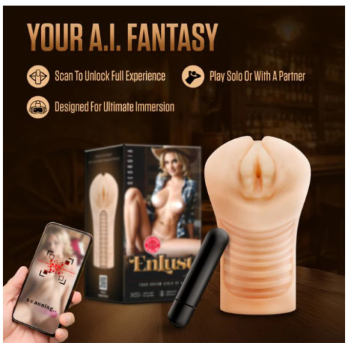 Enlust Georgia Male Masturbator With Bullet Vibrator - Beige