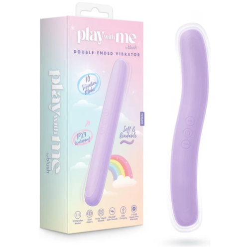 Play With Me Silicone Double Ended Vibrator - Purple