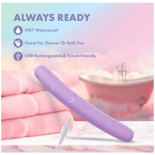 Play With Me Silicone Double Ended Vibrator - Purple
