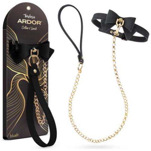 Temptasia Ardor - Collar and Leash​ - Black With Bow