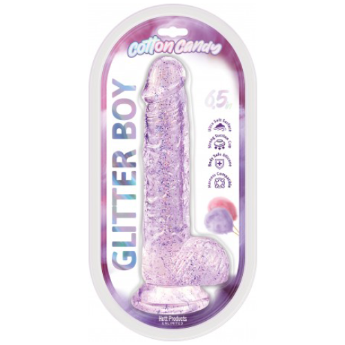 Cotton Candy - Glitter Boy 7" Suction Cup Dildo - Pink