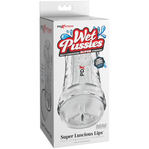 Pdx Extreme Wet Pussies Super Luscious Lips Self-Lubricating Stroker - Frosted