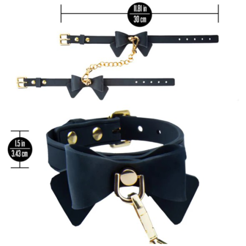 Temptasia Ardor Wrist and ​Ankle Restraints​ Black With Bow