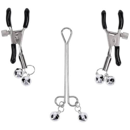 Shadow Bell Nipple and Clit Jewelry Silver