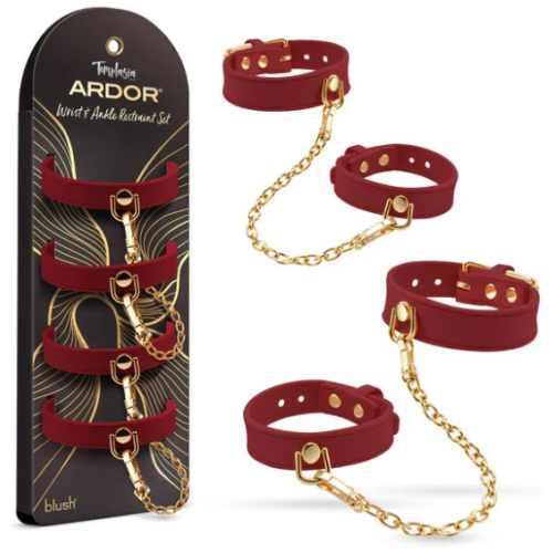 Temptasia Ardor Wrist and Ankle Restraints​ Red